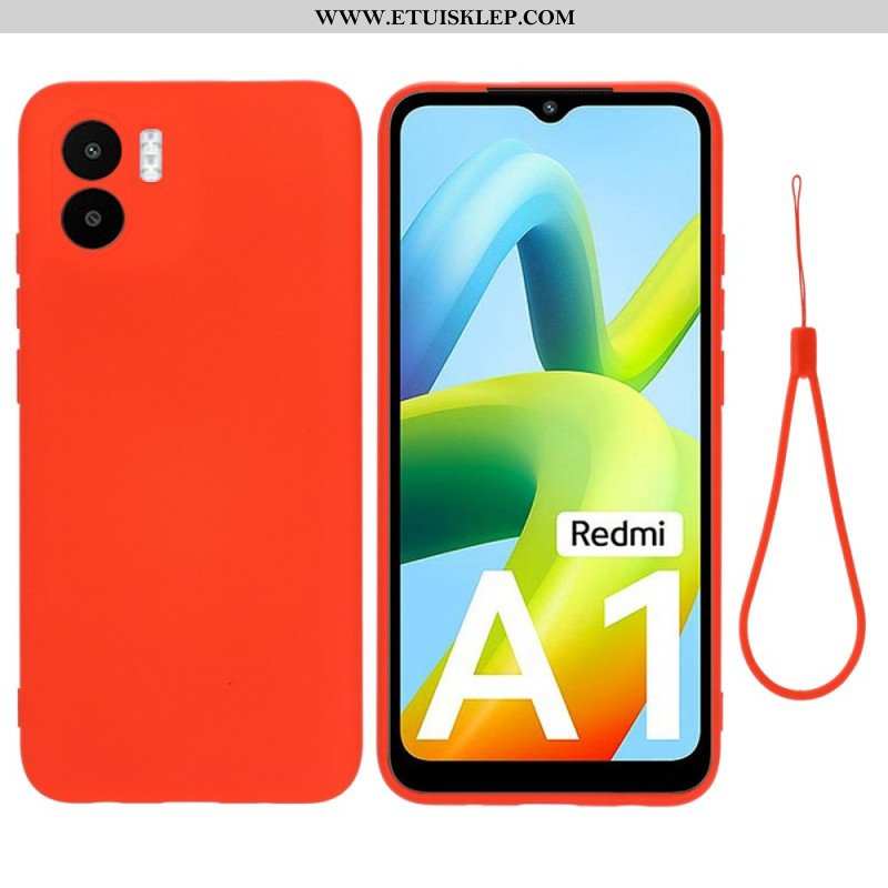 Etui do Xiaomi Redmi A1 z Łańcuch Płynny Silikon W Paski